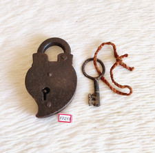 Antico Mango Forma Ferro Lucchetto con Originale Chiave Old da Collezione PD277