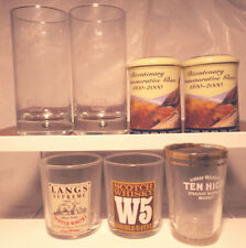 7 bicchieri marcati whisky Johnnie Walker W5 Langs Hiram Walker Famouse Grouse