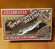 Scatola di latta vintage Celebrated Sportsmans Relish Huntley Booren & Stevens