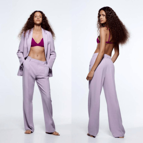Zara purple full length pants - zara,