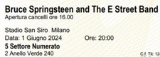 1 Biglietto Bruce Springsteen