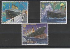 1998 SOMALIA REPUBBLICA  NAVE TITANIC NAUFRAGIO  3 VAL VAL. MNH MF78959
