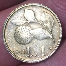 MONETA  DA 1 LIRA  1946 (FAC-SIMILE) COLOR ORO