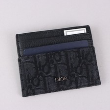 Dior Portacarte Uomo Tela Jacquard Pelle Scatola Francia Second Hand Originale