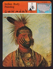 QUADRO CORPO INDIANO arte simbolica Chippewa 1980 PANARIZON STORIA DELL'AMERICA CARD