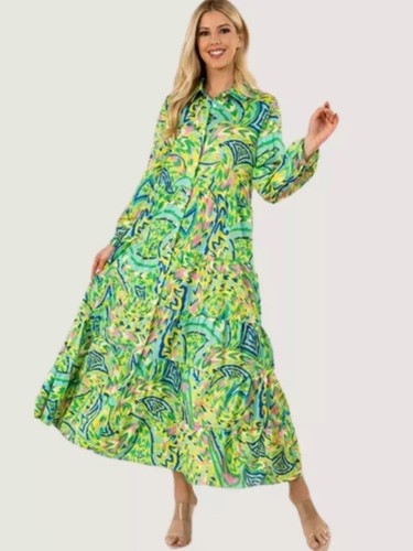 Abito donna zara verde maxi - abito,