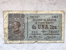 Vittorio Emanuele III - una lira - retro stemma sabaudo - dec. min. 21-09-1914