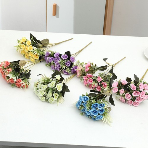 Mazzo fiori rosa seta cm - di,