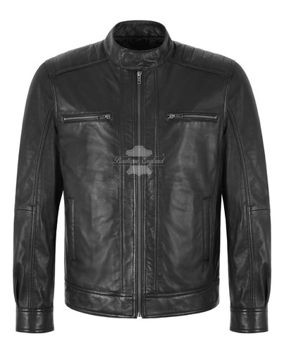 Giacca pelle moto - uomo, cafe