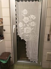 tenda all' uncinetto 150x60cm con restringimento a100 cm come foto 