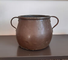 Pentola in rame antica a due manici altezza cm 22,5  Kg 2