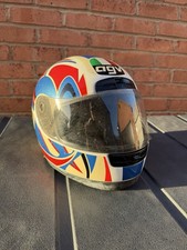 Casco AGV GHOST rosso e blu taglia L vintage qualche candeggina da sole buone condizioni