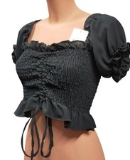 crop top donna t-shirt nero