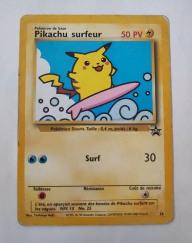 Carte pokémon pikachu surfeur - pokémon,