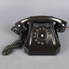Telefono Fisso Vintage Bachelite Nera Girevole Italia Da Collezione Anni '40