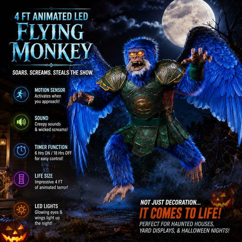 Scimmia volante led animata - scimmia,