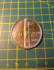 Moneta 20 lire Mussolini data MCMXVIII - 1922 * 1923