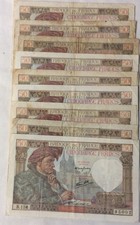 FRANCE LOT 9 BILLETS 50 FRANCS