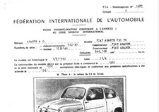 FIAT 850 TC ABARTH FICHE
