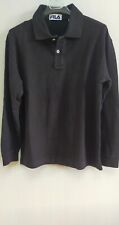polo t-shirt manica lunga da uomo fila in cotone taglia M colore nero tinta...