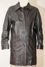 VINTAGE ANNI 80/90 -BELLISSIMO GIACCONE IN VERA PELLE-REAL COLLECTION-NERO T. 46