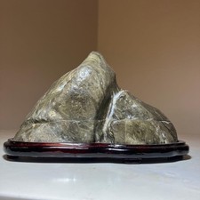 Base in legno ornamento a forma di montagna in pietra giapponese Suiseki...