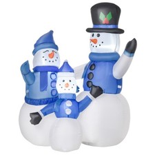 HOMCOM Pupazzi di Neve Gonfiabili 120cm Esterno Decorazione Natale Impermeabile