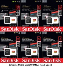 Scheda di memoria micro SD Sandisk Extreme - capacità da 64 GB a 1 TB - V30 UHS-I U3 A2