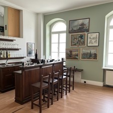 Mobile bar in legno massello completo di elettrodomestici