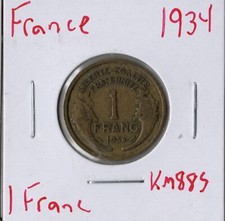Moneta Francia 1 franco 1934