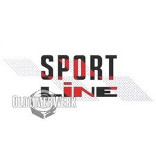 Scritta Sportline nero/rosso/argento, destra, per Golf 1 Cabrio rossa, OE Re