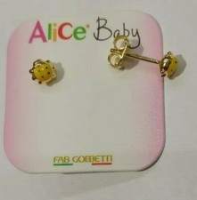 Orecchini in oro giallo 18 kt con coccinella gialla con   smalti a fuoco
