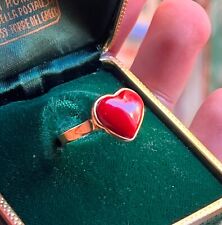 anello corallo originale cuore rosso amore regalo per il suo gioiello amante della passione