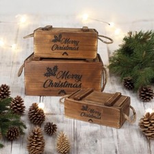 Set 3 scatole rustiche vintage