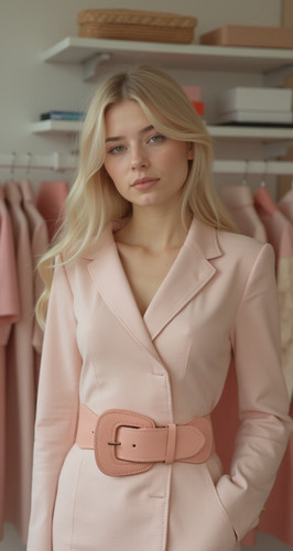 Cintura larga polvere rosa - in,