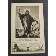 Cartolina San Bernardo da Mentone - Patrono degli Alpigiani e degli Alpinisti