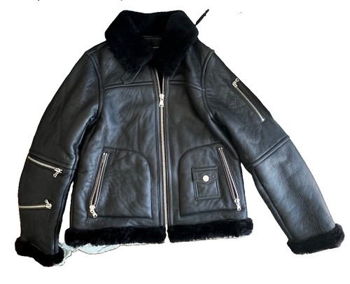 Giacca shearling nera ragazza