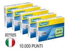 PUNTI METALLICI RAPID 21/4 5 CONFEZIONI 10000 PUNTI 4mm SPILLATRICE