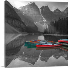 ARTCANVAS Canoe Boats on the