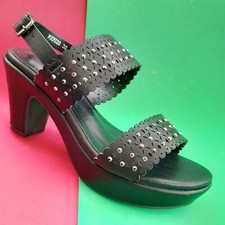 SANDALI DONNA TACCO PLATEAU  CLASSICI ELEGANTI  nero 41 40 39 38 37 36 35 VV