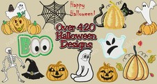 DESIGN DA RICAMO A MACCHINA - OLTRE 420 DISEGNI DI HALLOWEEN - CONSEGNA USB