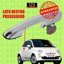 MANIGLIA ESTERNA PORTIERA ANTERIORE DESTRA LATO PASSEGGERO FIAT 500 2007 CROMATA