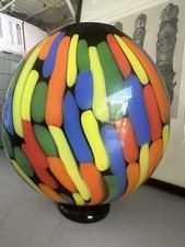 SEGUSO VIRO VASO VETRO DI MURANO MULTICOLORE FIRMATO 11" X 11" VINTAGE