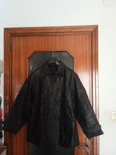 Giubbotto nero in vera pelle con bottoni modello vintage donna