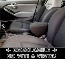 bracciolo x Fiat 500X REGOLABILE -eco pelle nero ORIGINE WOOD COMPANY 1 pezzo!!