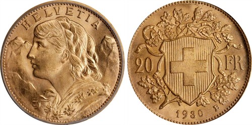 Svizzera oro franchi - 20,