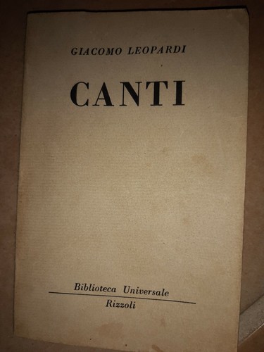Libro canti giacomo leopardi - libro,