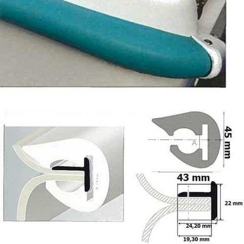 Profilo parabordo altezza - altezza, 45