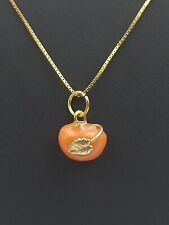 Collana ciondolo corallo Rosa Antico del Giappone Naturale e Argento 925  50 cm