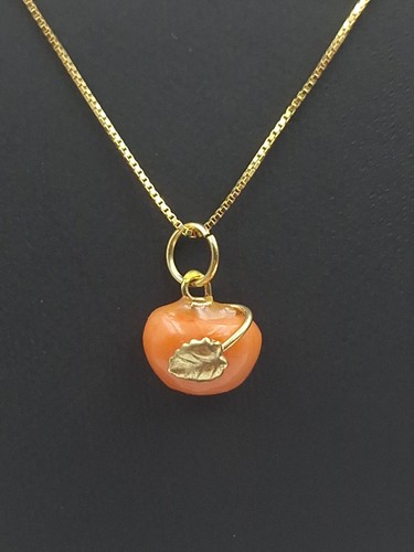 Collana ciondolo corallo rosa - ciondolo,